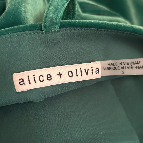 Alice + Olivia Velvet pants, button & zip front, side & back pockets, loops Sz 2 - Picture 3 of 13